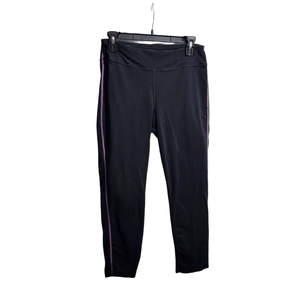 FILA Leggings Womens Size 28 Black Side Stripe Athletic Stirrup Sporty Retro